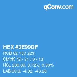 Color code: HEX #3E99DF | qconv.com