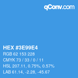Color code: HEX #3E99E4 | qconv.com