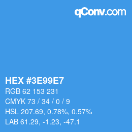 Color code: HEX #3E99E7 | qconv.com