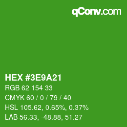 Color code: HEX #3E9A21 | qconv.com