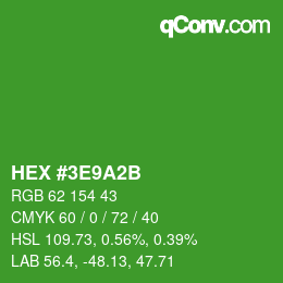 カラーコード: HEX #3E9A2B | qconv.com