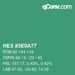 Color code: HEX #3E9A77 | qconv.com