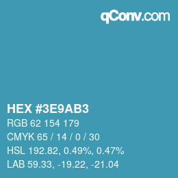 Color code: HEX #3E9AB3 | qconv.com