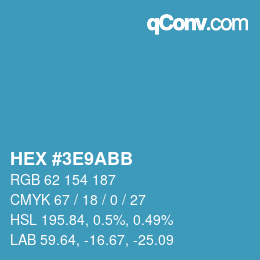 Color code: HEX #3E9ABB | qconv.com