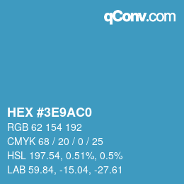 Color code: HEX #3E9AC0 | qconv.com