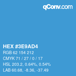 Color code: HEX #3E9AD4 | qconv.com