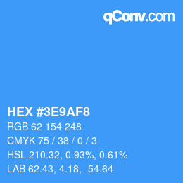Color code: HEX #3E9AF8 | qconv.com