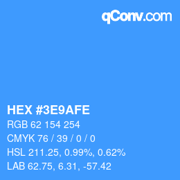 Color code: HEX #3E9AFE | qconv.com