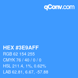 Color code: HEX #3E9AFF | qconv.com