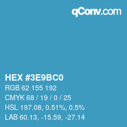 Color code: HEX #3E9BC0 | qconv.com