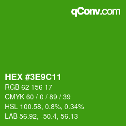 Color code: HEX #3E9C11 | qconv.com