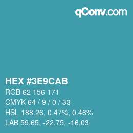 Color code: HEX #3E9CAB | qconv.com