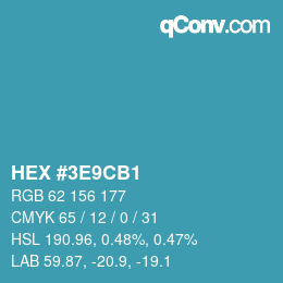 Color code: HEX #3E9CB1 | qconv.com