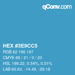Color code: HEX #3E9CC5 | qconv.com