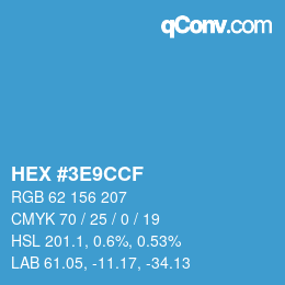 Color code: HEX #3E9CCF | qconv.com