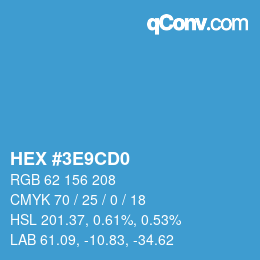 Color code: HEX #3E9CD0 | qconv.com