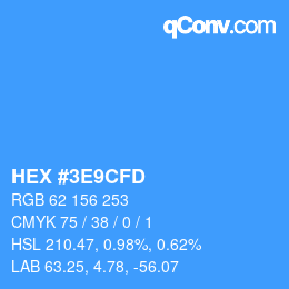 Color code: HEX #3E9CFD | qconv.com