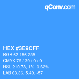 Color code: HEX #3E9CFF | qconv.com