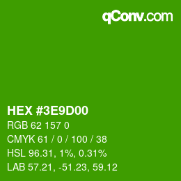Color code: HEX #3E9D00 | qconv.com