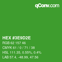 Color code: HEX #3E9D2E | qconv.com