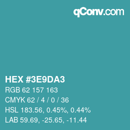 Color code: HEX #3E9DA3 | qconv.com