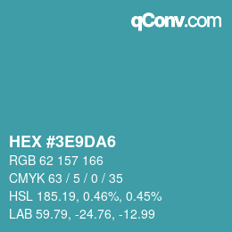 Color code: HEX #3E9DA6 | qconv.com