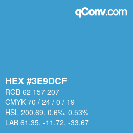 Color code: HEX #3E9DCF | qconv.com
