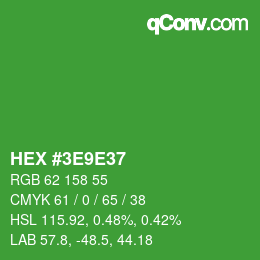 Color code: HEX #3E9E37 | qconv.com