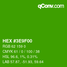 Color code: HEX #3E9F00 | qconv.com