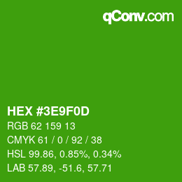 Color code: HEX #3E9F0D | qconv.com