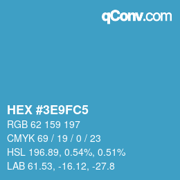 Color code: HEX #3E9FC5 | qconv.com