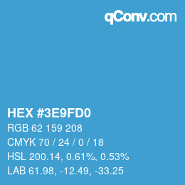 Color code: HEX #3E9FD0 | qconv.com