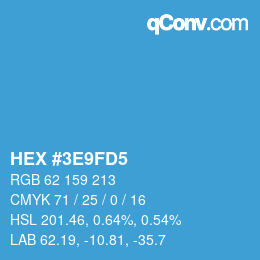 Color code: HEX #3E9FD5 | qconv.com