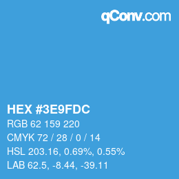 颜色代码: HEX #3E9FDC | qconv.com