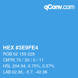 カラーコード: HEX #3E9FE4 | qconv.com