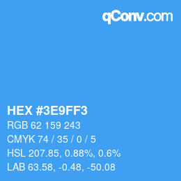 Color code: HEX #3E9FF3 | qconv.com