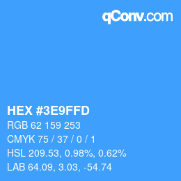 Color code: HEX #3E9FFD | qconv.com