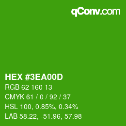 Color code: HEX #3EA00D | qconv.com