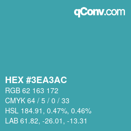 Color code: HEX #3EA3AC | qconv.com