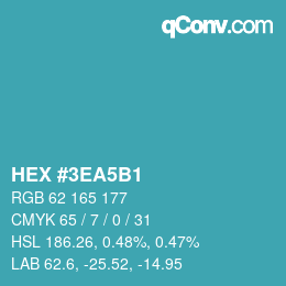 カラーコード: HEX #3EA5B1 | qconv.com