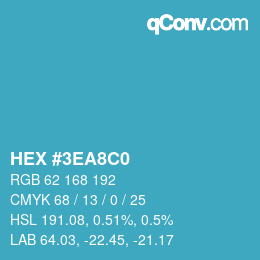 Color code: HEX #3EA8C0 | qconv.com