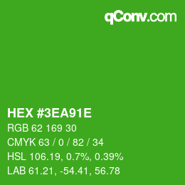 Color code: HEX #3EA91E | qconv.com
