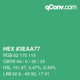 Color code: HEX #3EAA77 | qconv.com
