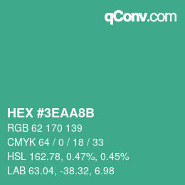 Color code: HEX #3EAA8B | qconv.com