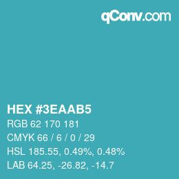 Color code: HEX #3EAAB5 | qconv.com