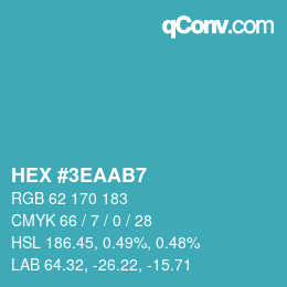 Color code: HEX #3EAAB7 | qconv.com