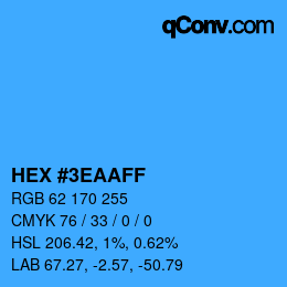 Color code: HEX #3EAAFF | qconv.com