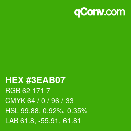 Color code: HEX #3EAB07 | qconv.com