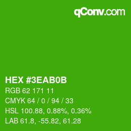 Color code: HEX #3EAB0B | qconv.com