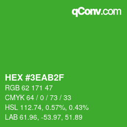 Color code: HEX #3EAB2F | qconv.com